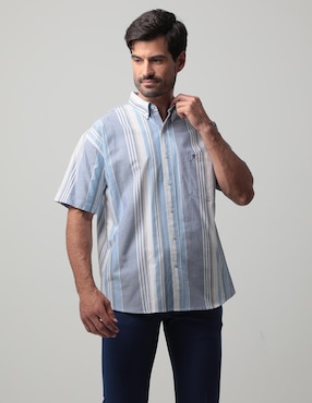 Camisa Casual Cavalatti De Algodón Manga Corta Para Hombre