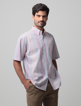 Camisa Casual Cavalatti De Algodón Manga Corta Para Hombre