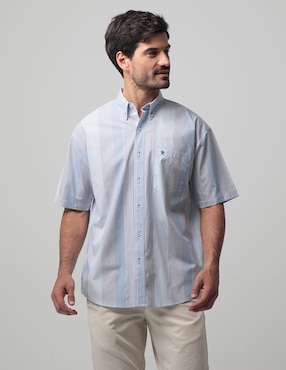 Camisa Casual Cavalatti De Algodón Manga Corta Para Hombre