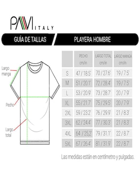 Playera Pavi Italy cuello redondo para hombre