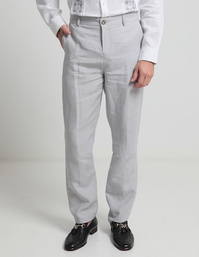 Pantalón Straight Ábito De Lino Para Hombre