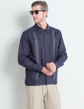 Guayabera Manga Larga Ábito Para Hombre