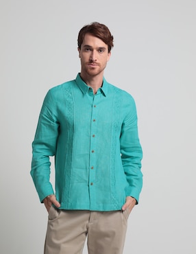 Guayabera Manga Larga Ábito Para Hombre