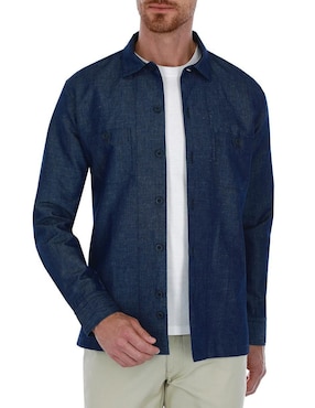 Camisa casual Scappino de algodón manga larga para hombre