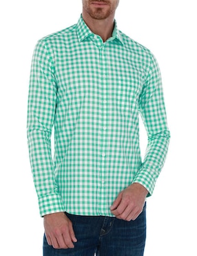 Camisa Casual Scappino De Algodón Manga Larga Para Hombre