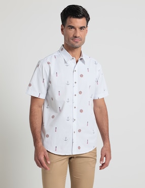 Camisa Casual Costavana Manga Corta Para Hombre