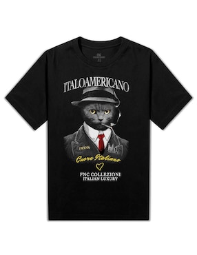 Playera FNC Collezioni Italoamericano cuello redondo para hombre