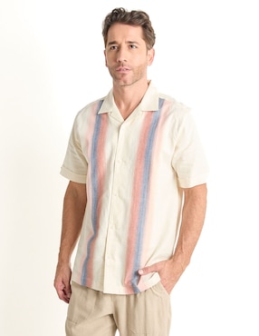 Camisa Casual Cubavera Algodón Manga Corta Para Hombre