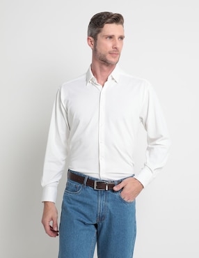 Camisa Casual Manchester De Algodón Manga Larga Para Hombre