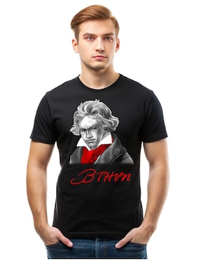 Playera Marëvnyk Ludwig Van Beethoven Cuello Redondo Para Hombre