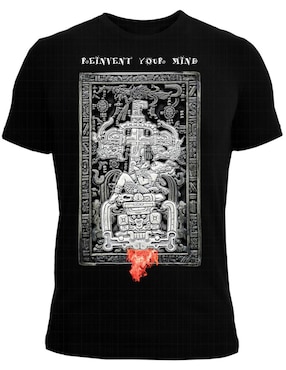 Playera Marëvnyk Pakal Rey Maya Escultura Ufo cuello redondo para hombre