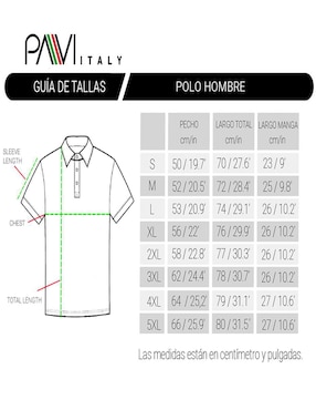 Playera tipo polo Pavi Italy 05-3066N para hombre