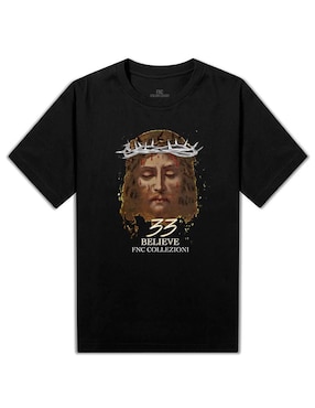 Playera FNC Collezioni Belive cuello redondo para hombre