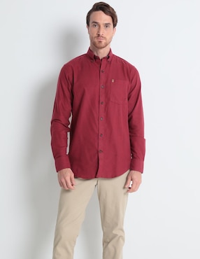 Camisa Casual Izod De Algodón Manga Larga Para Hombre