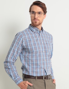 Camisa Casual Izod De Algodón Manga Larga Para Hombre