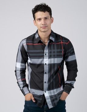 Camisa Casual Pavini Manga Larga Para Hombre