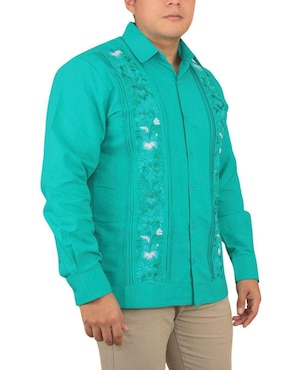 Guayabera manga larga Teya Artesanal para hombre