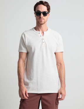 Playera JBE Cuello Henley Para Hombre