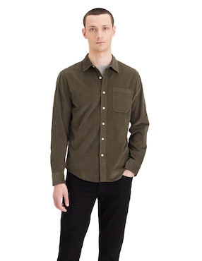 Camisa Casual Dockers De Algodón Manga Larga Para Hombre