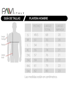 Playera Pavi Italy cuello redondo para hombre