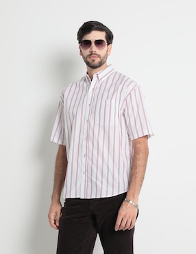 Camisa Casual Cavalatti De Algodón Manga Corta Para Hombre