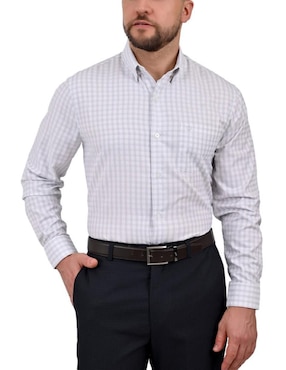 Camisa Casual Sansabelt Manga Larga Para Hombre