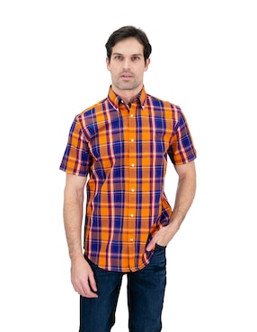 Camisa Casual Chaps Manga Corta Para Hombre