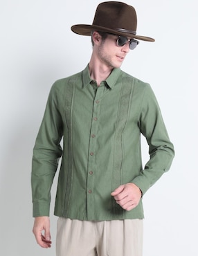 Guayabera Manga Larga Ábito Para Hombre