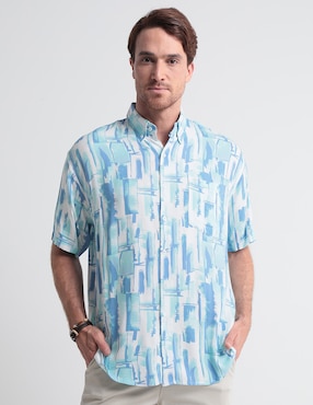 Camisa Casual Cavalatti Manga Corta Para Hombre