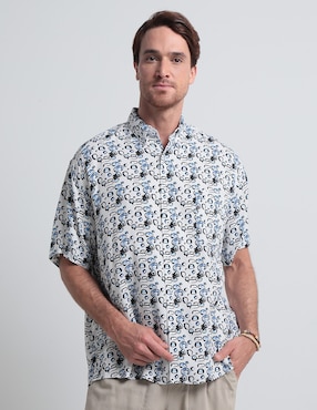 Camisa Casual Cavalatti De Algodón Manga Corta Para Hombre