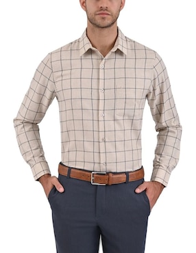 Camisa Casual Yale De Algodón Manga Larga Para Hombre