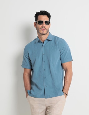 Camisa Casual Cubavera Manga Corta Para Hombre