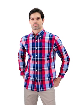 Camisa Casual Chaps De Algodón Manga Larga Para Hombre