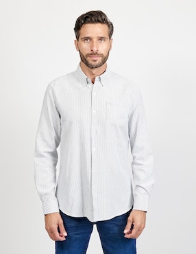 Camisa Casual Chaps De Algodón Manga Larga Para Hombre