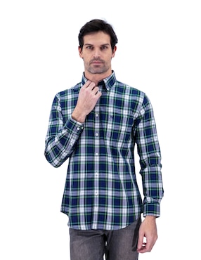 Camisa Casual Chaps De Algodón Manga Larga Para Hombre