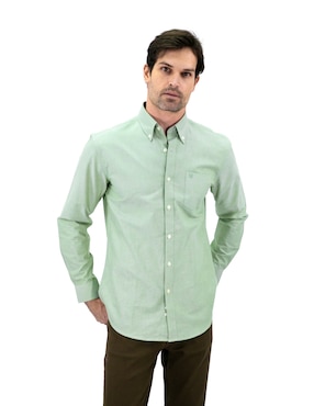 Camisa Casual Chaps De Algodón Manga Larga Para Hombre