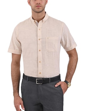 Camisa Casual Yale De Algodón Manga Corta Para Hombre