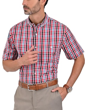 Camisa Casual Yale De Algodón Manga Corta Para Hombre