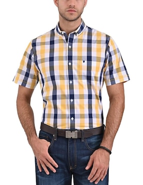 Camisa Casual Yale De Algodón Manga Corta Para Hombre