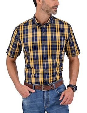 Camisa Casual Yale De Algodón Manga Corta Para Hombre