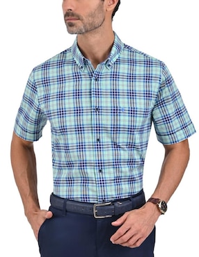 Camisa Casual Yale De Algodón Manga Corta Para Hombre