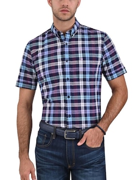 Camisa Casual Yale De Algodón Manga Corta Para Hombre