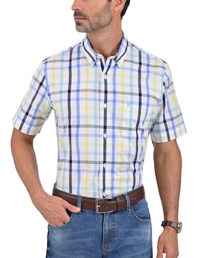 Camisa Casual Yale De Algodón Manga Corta Para Hombre