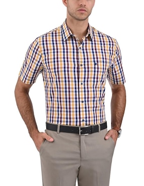 Camisa Casual Yale De Algodón Manga Corta Para Hombre