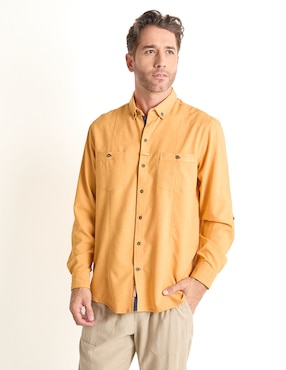 Camisa Casual Costavana Manga Larga Para Hombre