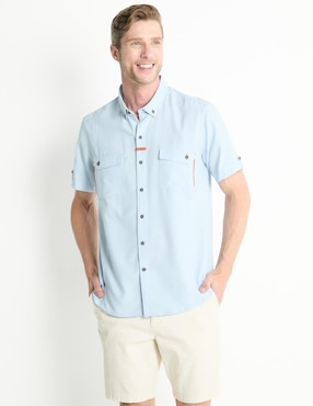 Camisa Casual Costavana Manga Corta Para Hombre