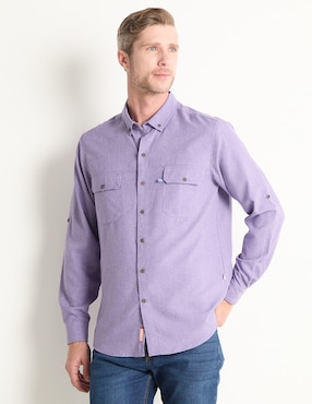 Camisa Casual Costavana Manga Larga Para Hombre