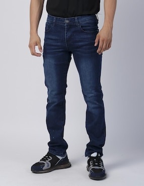 Jeans Slim Moderno Mjad03-m.blue Lavado Obscuro "para Hombre"