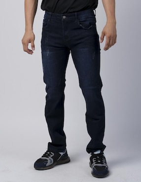 Jeans Slim Moderno Lavado Obscuro Para Hombre