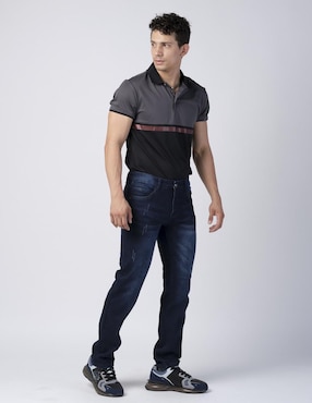 Jeans slim Moderno lavado obscuro para hombre